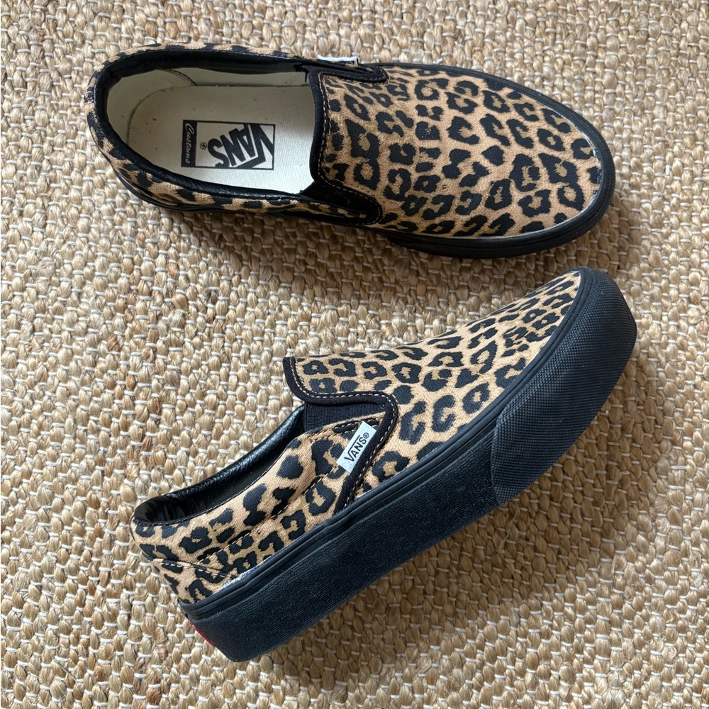 Vans Custom Leopard Platform Slip-On